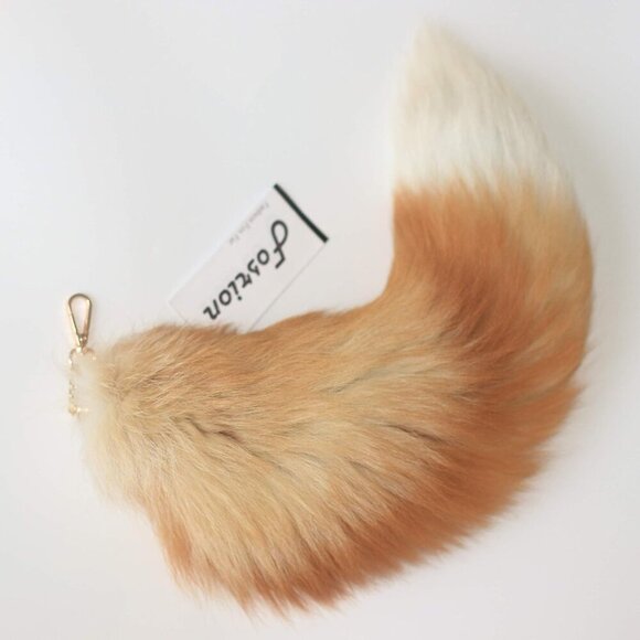 🆕Women Orange Fluffy Real Fox Tail Fur Keychain Pendant Cosplay Stylish Handbag - Picture 9 of 9